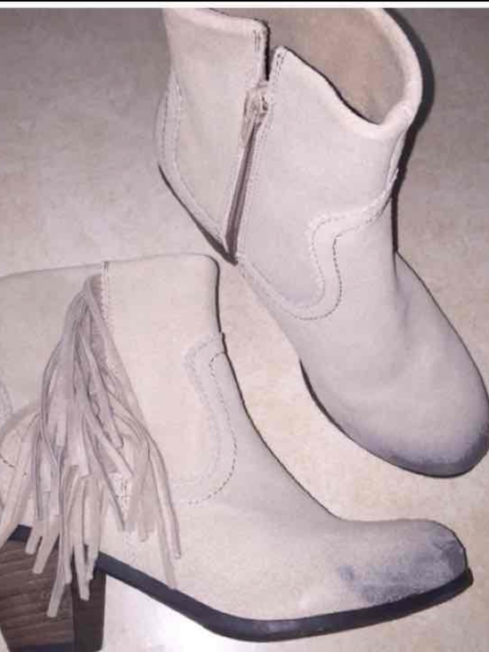 Crown vintage fringe booties